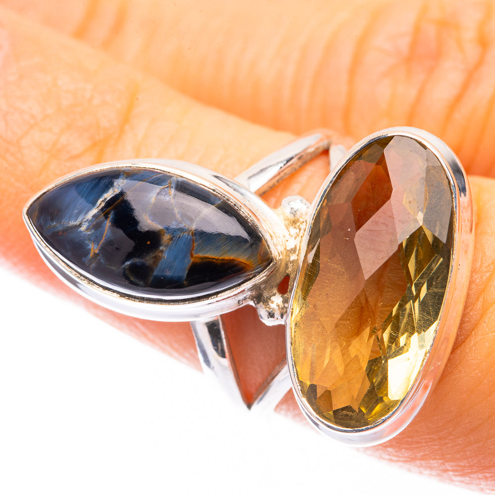 Lemon Quartz, Pietersite Ring Size 5.75 (925 Sterling Silver) R141535