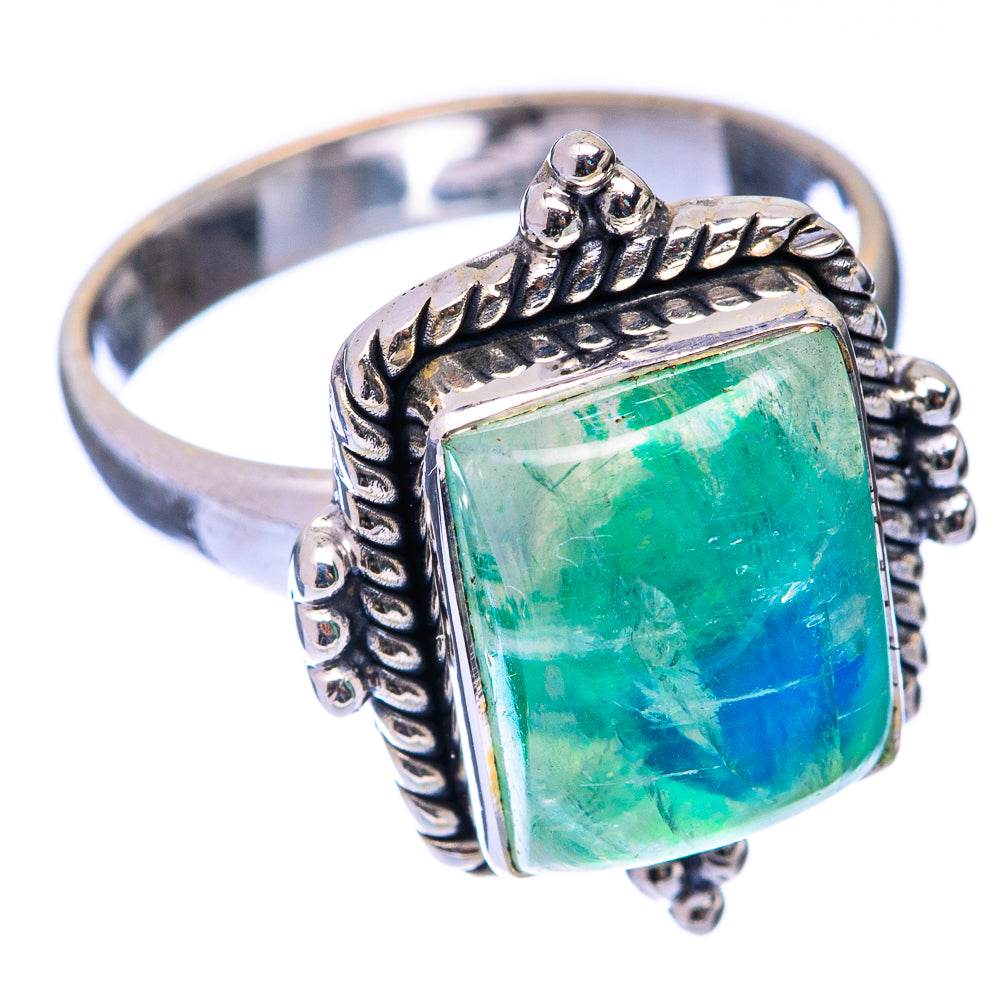 Green Moonstone Ring Size 6.75 (925 Sterling Silver) R141108