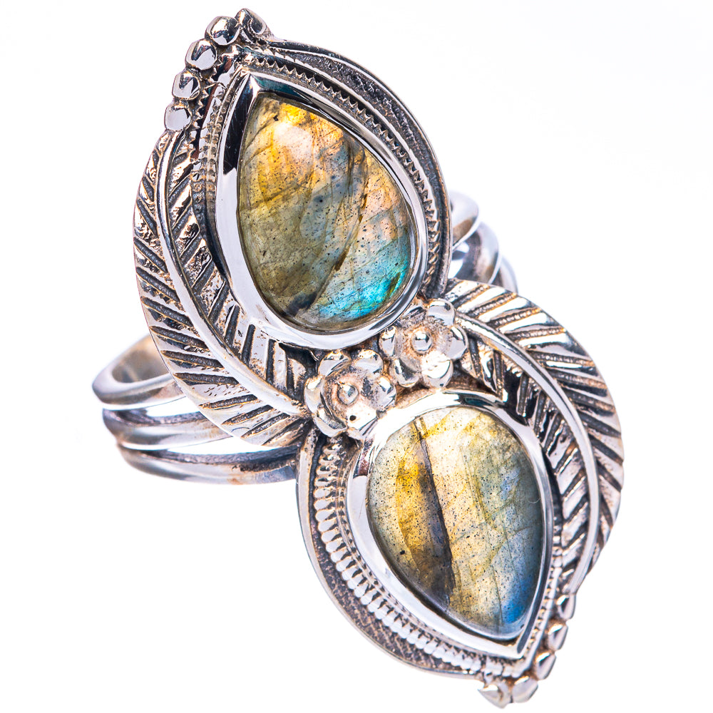 Large Labradorite Ring Size 8 (925 Sterling Silver) R1056