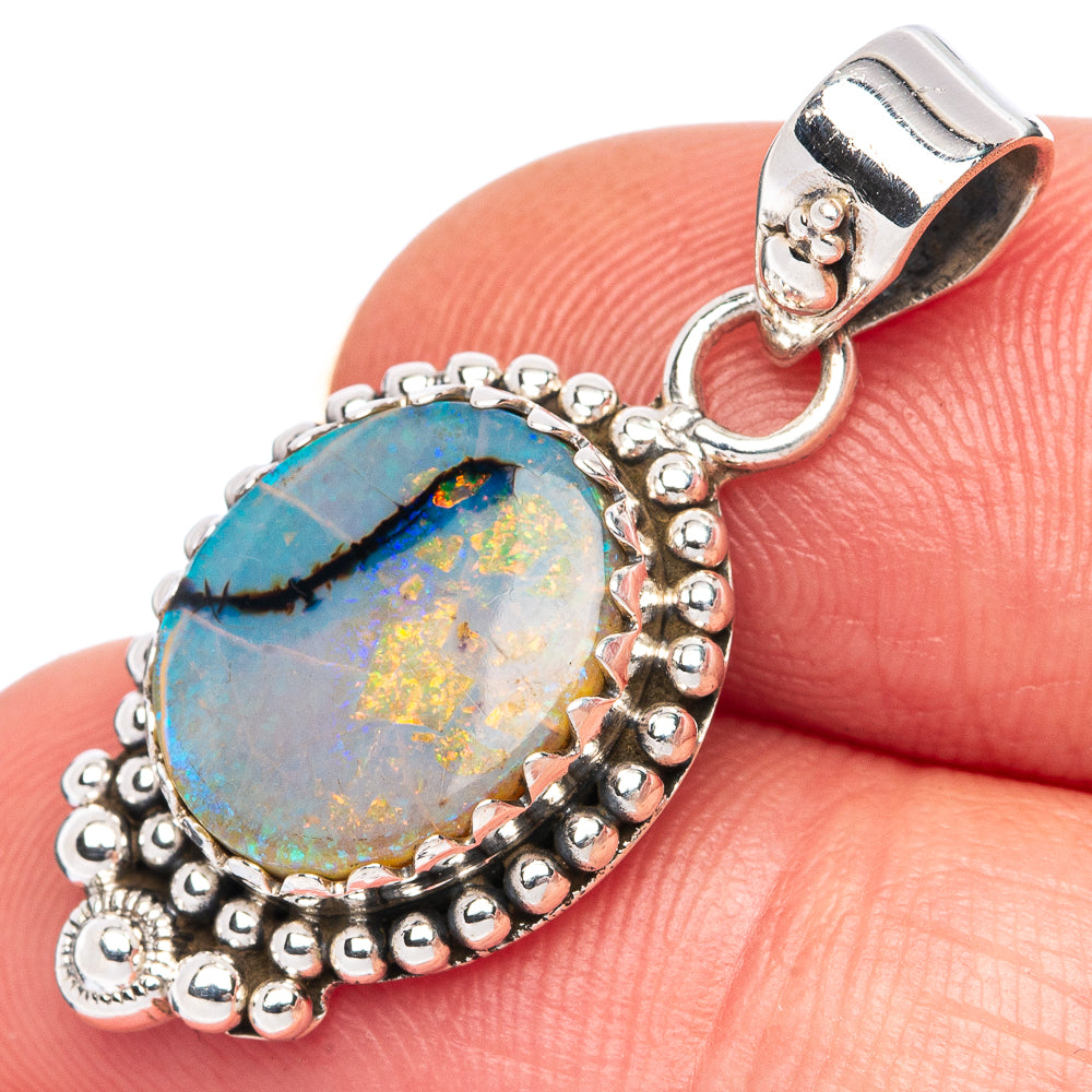 Rare Sterling Opal Pendant 1 1/4" (925 Sterling Silver) P39986