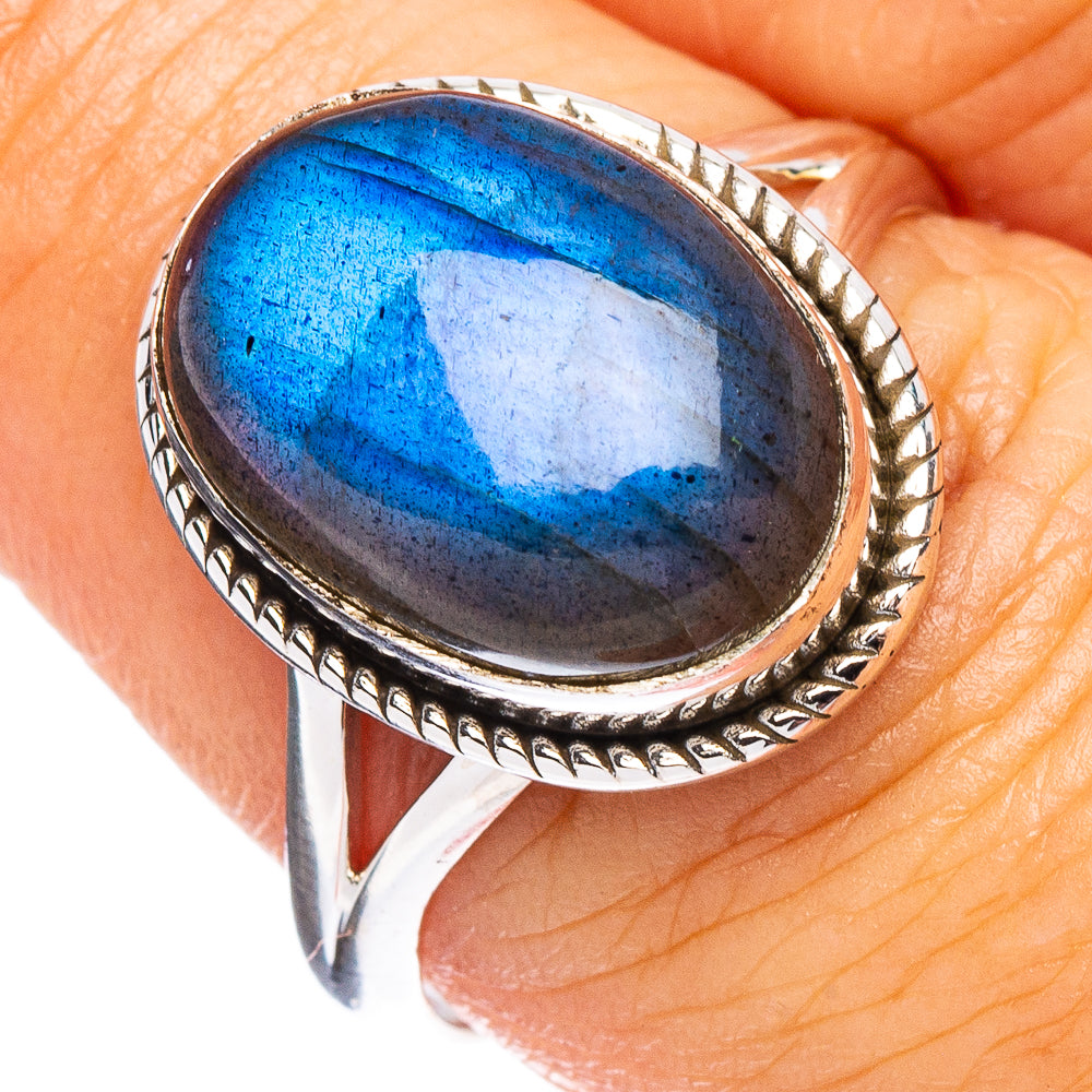 Labradorite Ring Size 8 (925 Sterling Silver) R7988