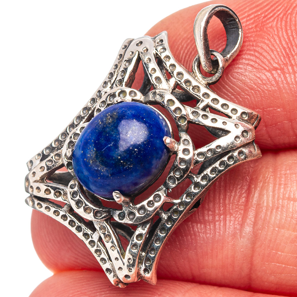 Lapis Lazuli Pendant 1 1/8" (.925 Sterling Silver)