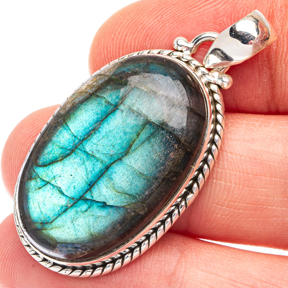 Labradorite 925 Sterling Silver Pendant 1 5/8" (925 Sterling Silver) P43588