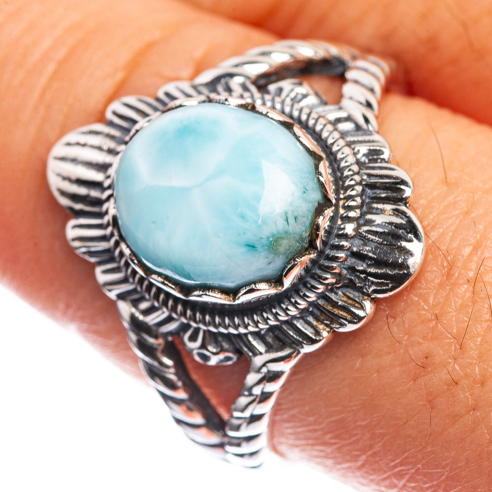Larimar 925 Sterling Silver Ring Size 9