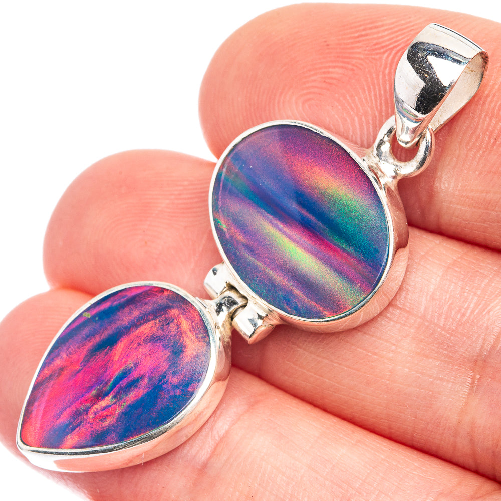 Aura Opal Pendant 1 3/4" (925 Sterling Silver) P39254