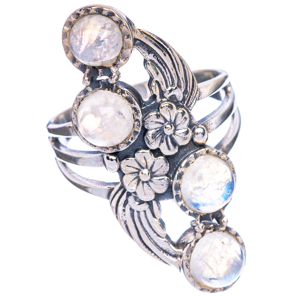Rainbow Moonstone Flower Ring Size 8.75 (925 Sterling Silver) R147185