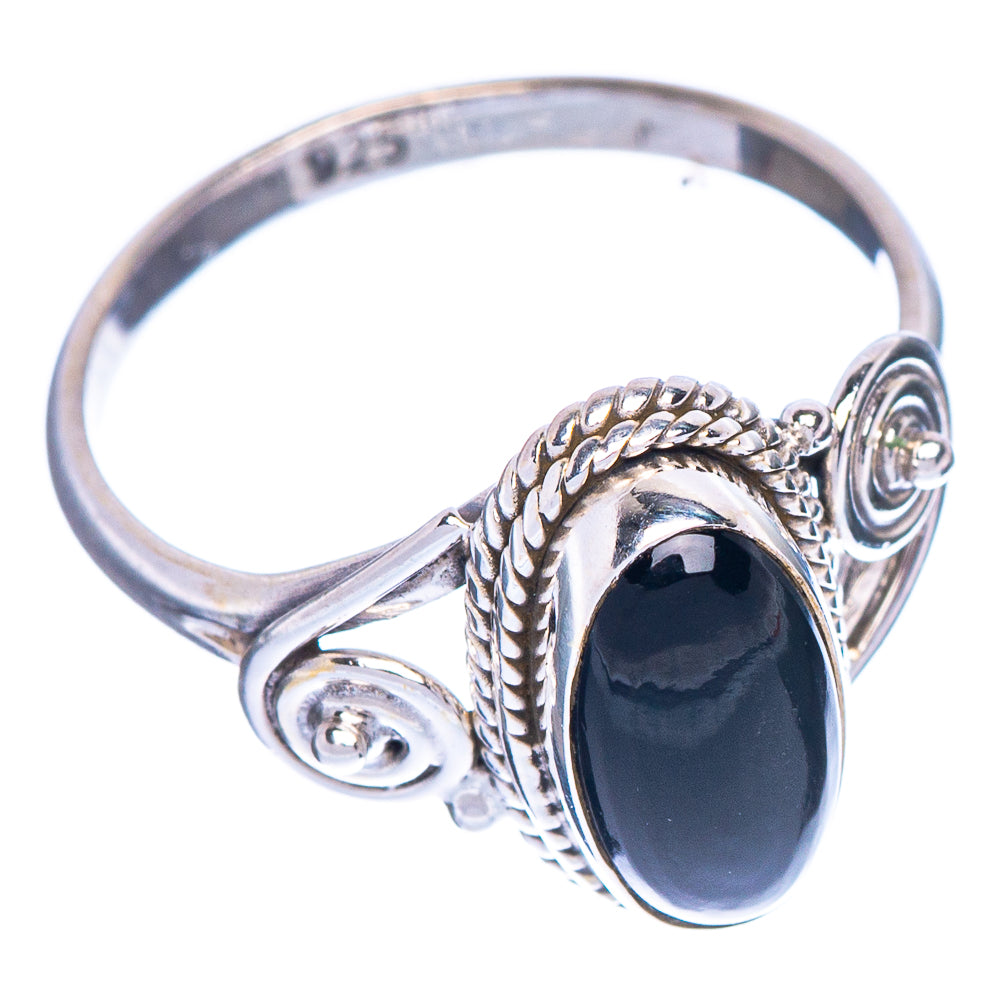 Black Onyx Dainty Ring Size 5 (925 Sterling Silver) R1028