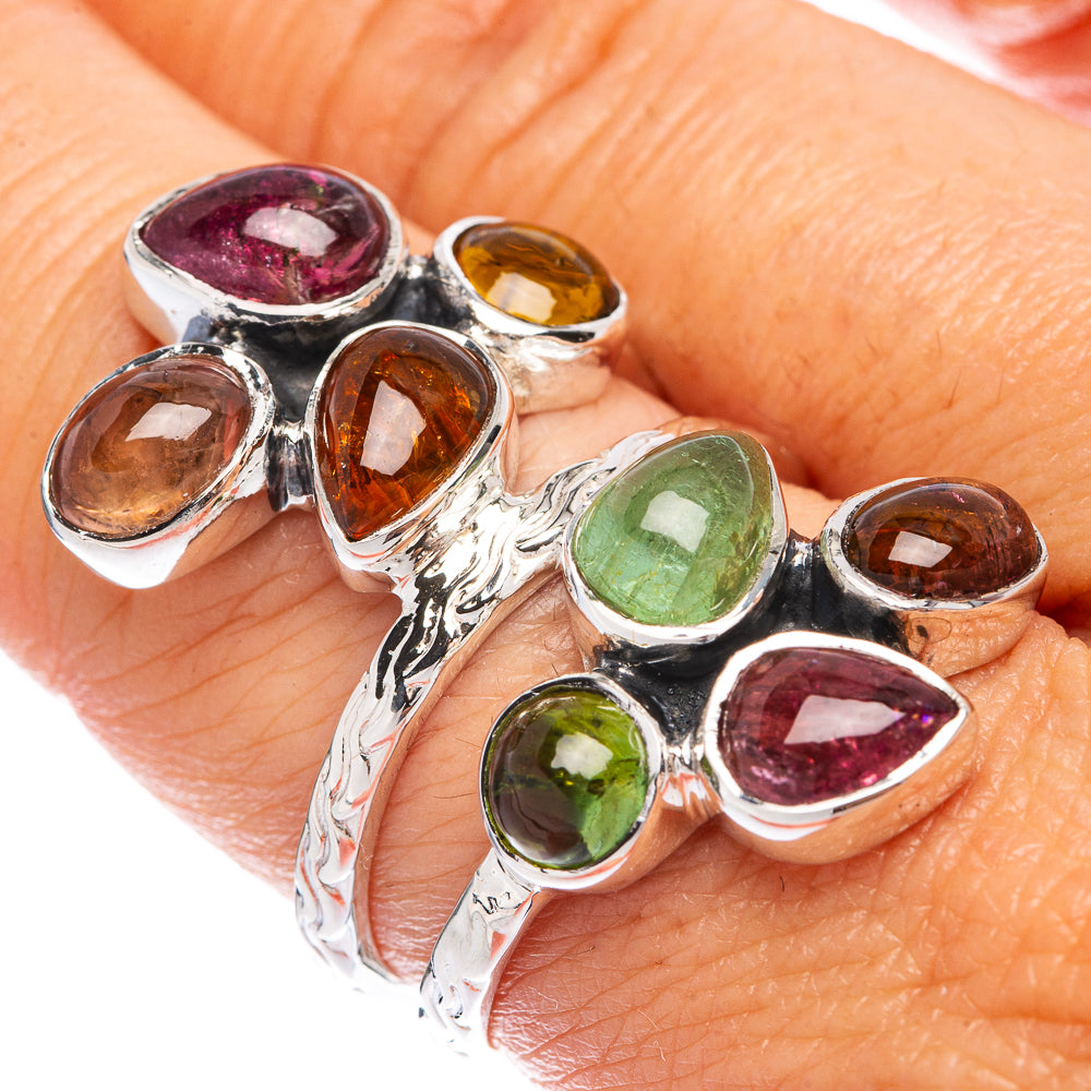 Signature Natural Tourmaline Ring Size 8.75 (925 Sterling Silver) R1785