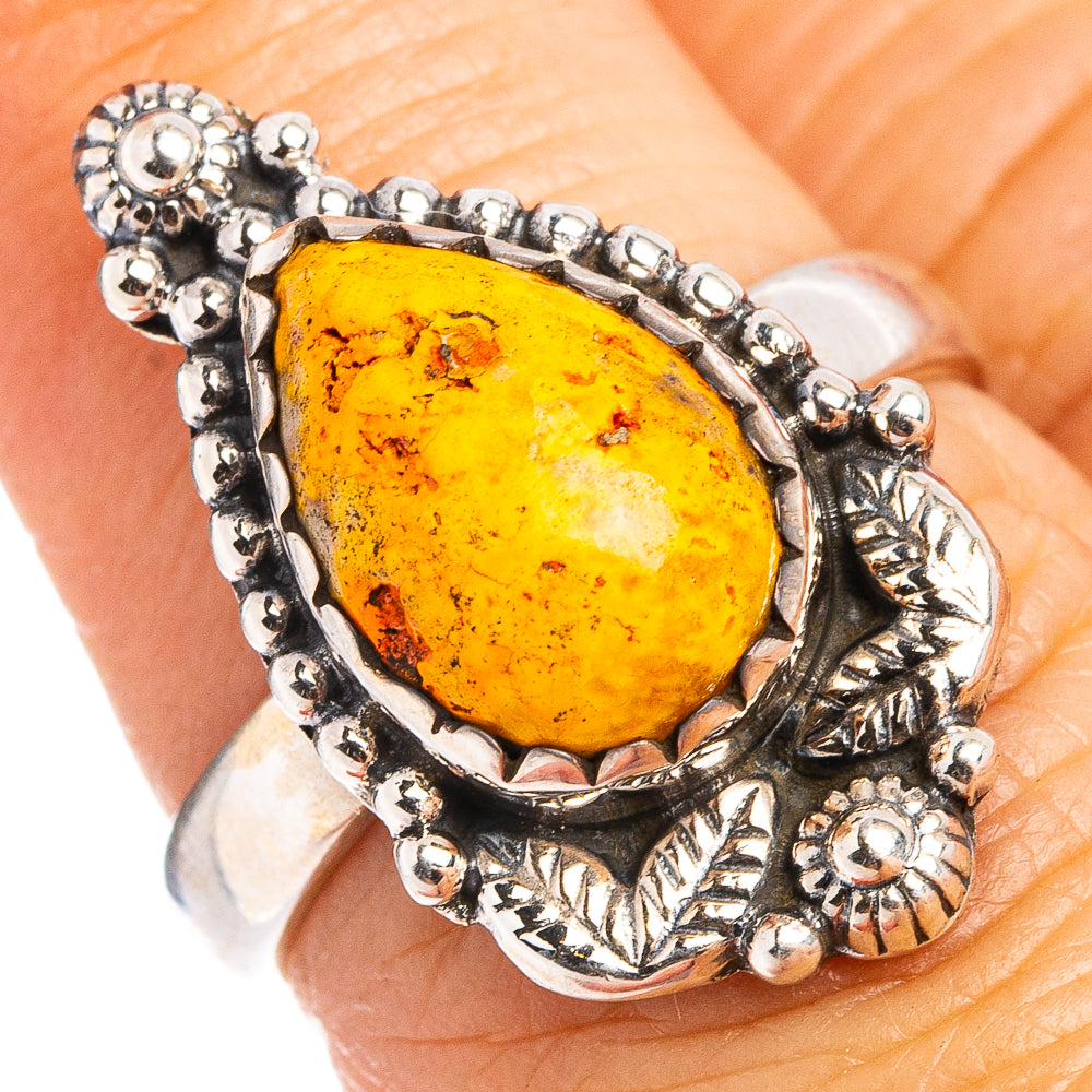 Bumblebee Jasper Ring Size 6.5 (.925 Sterling Silver)