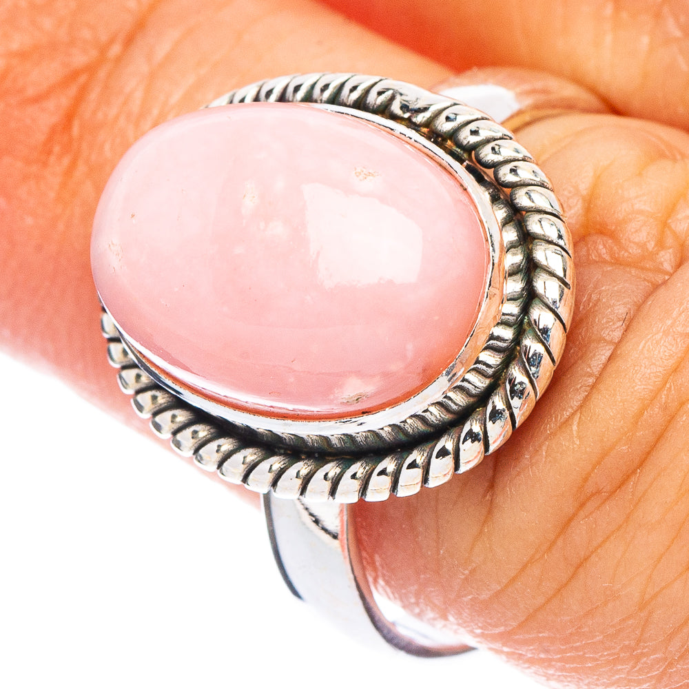 Pink Opal Ring Size 7.25 (925 Sterling Silver) R7269