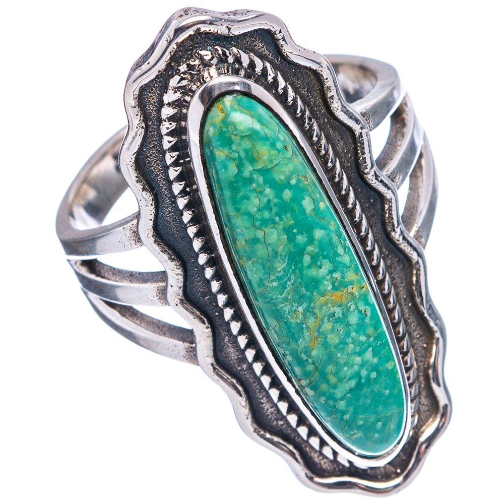 Native Style Royston Turquoise Ring Size 8 (.925 Sterling Silver)