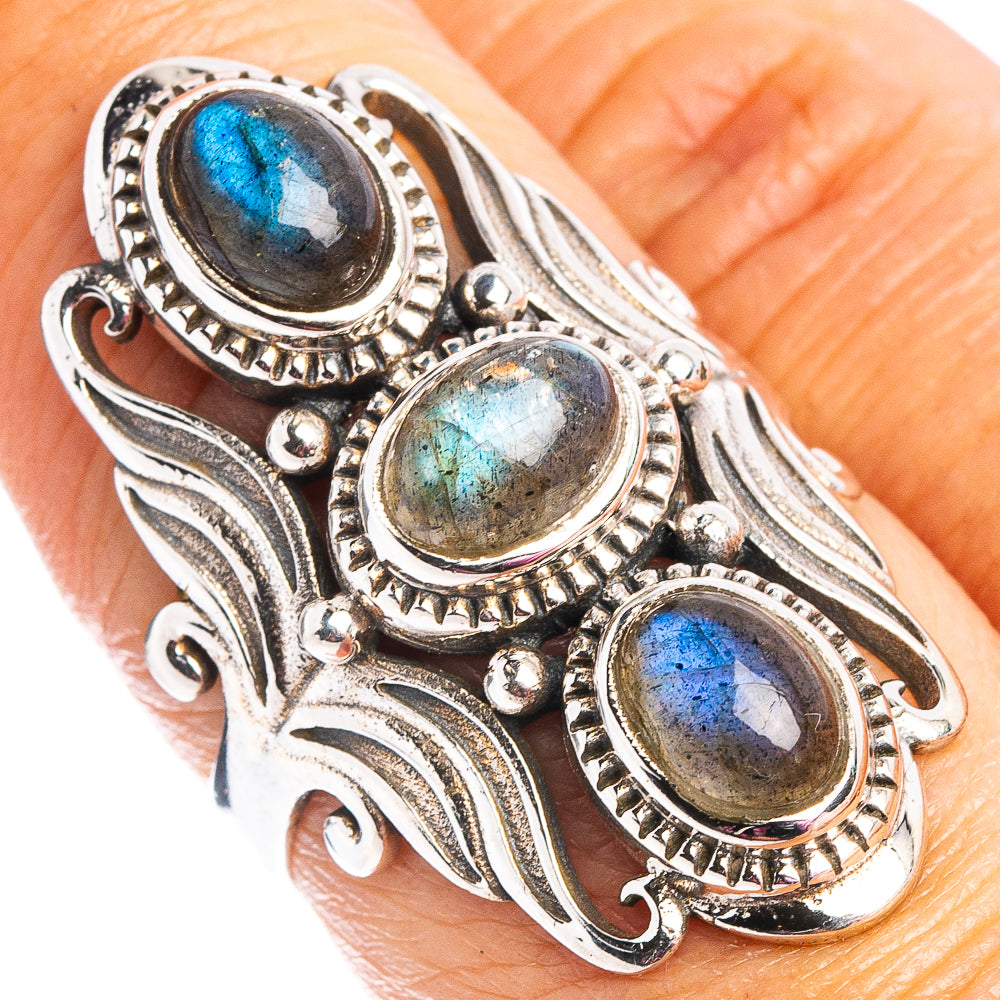 Labradorite Ring Size 7.5 (.925 Sterling Silver)