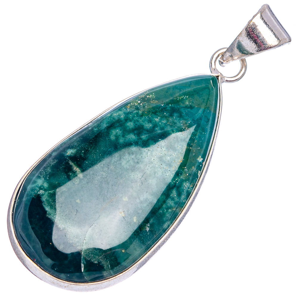 Ocean Jasper Pendant 1 7/8" (Silver Plated)