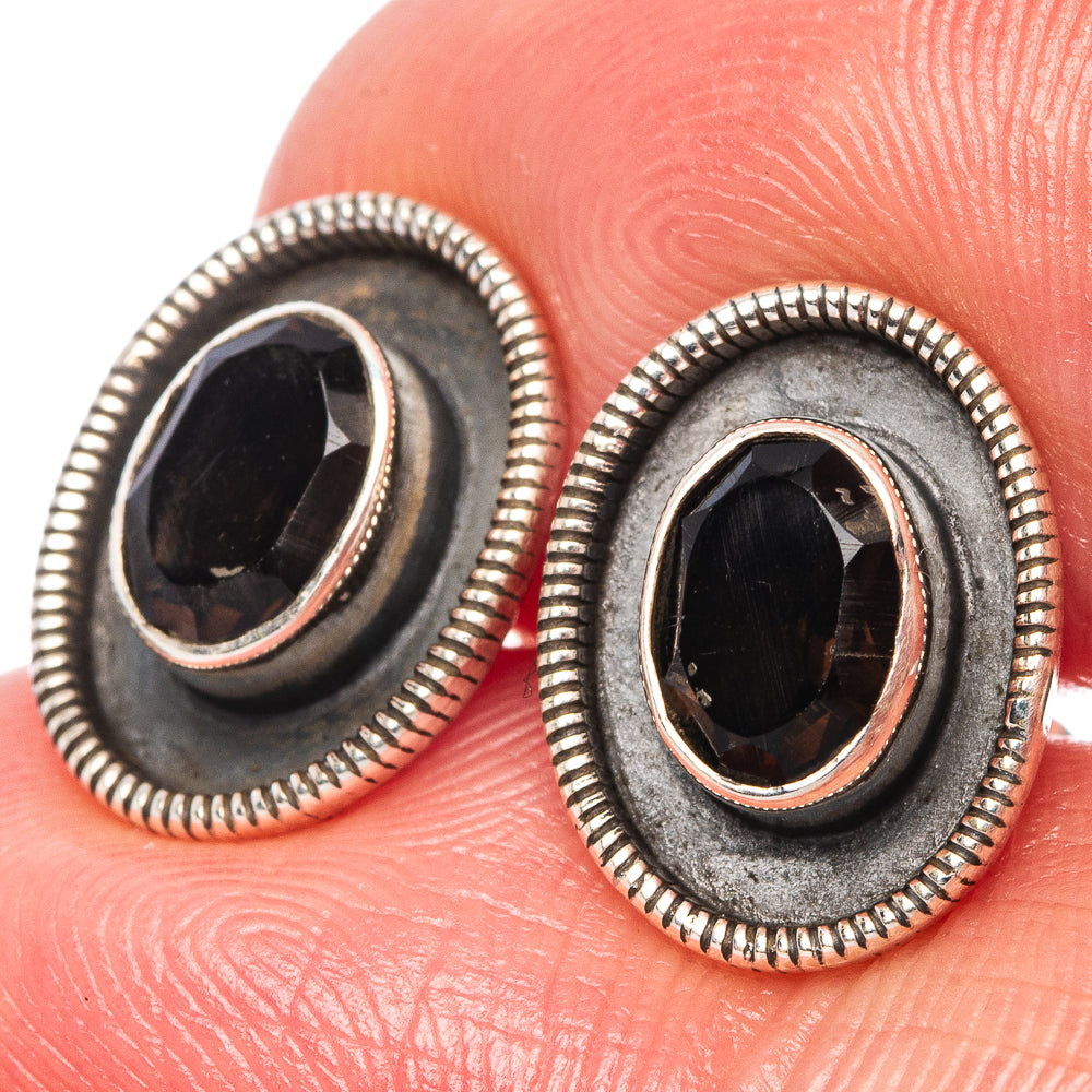 Smoky Quartz Dainty Earrings 1/2" (925 Sterling Silver) E2007