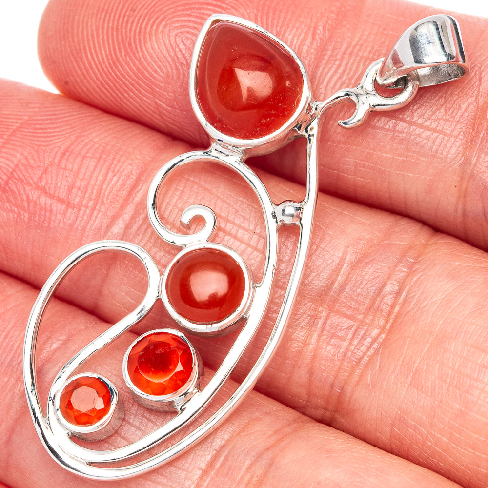 Premium Carnelian Pendant 1 3/4" (925 Sterling Silver) P41850