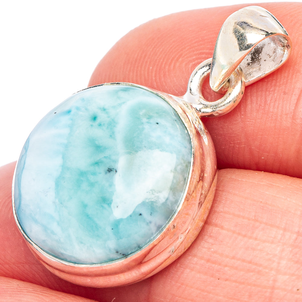 Larimar Pendant 1 1/8" (925 Sterling Silver) P44111