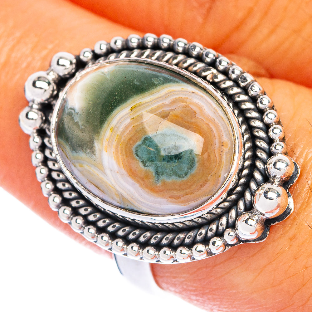 Ocean Jasper Ring Size 7.75 (925 Sterling Silver) R144476