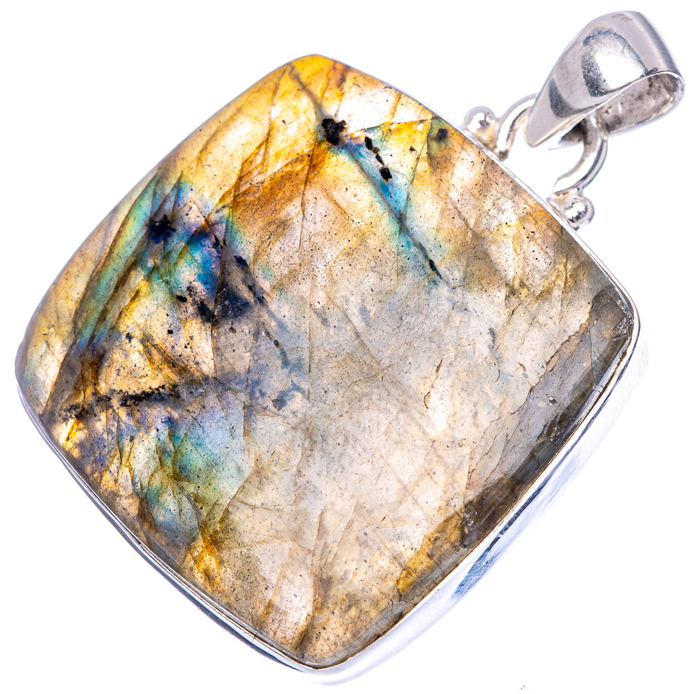 Labradorite 925 Sterling Silver Pendant 1 1/2" (925 Sterling Silver) P42688