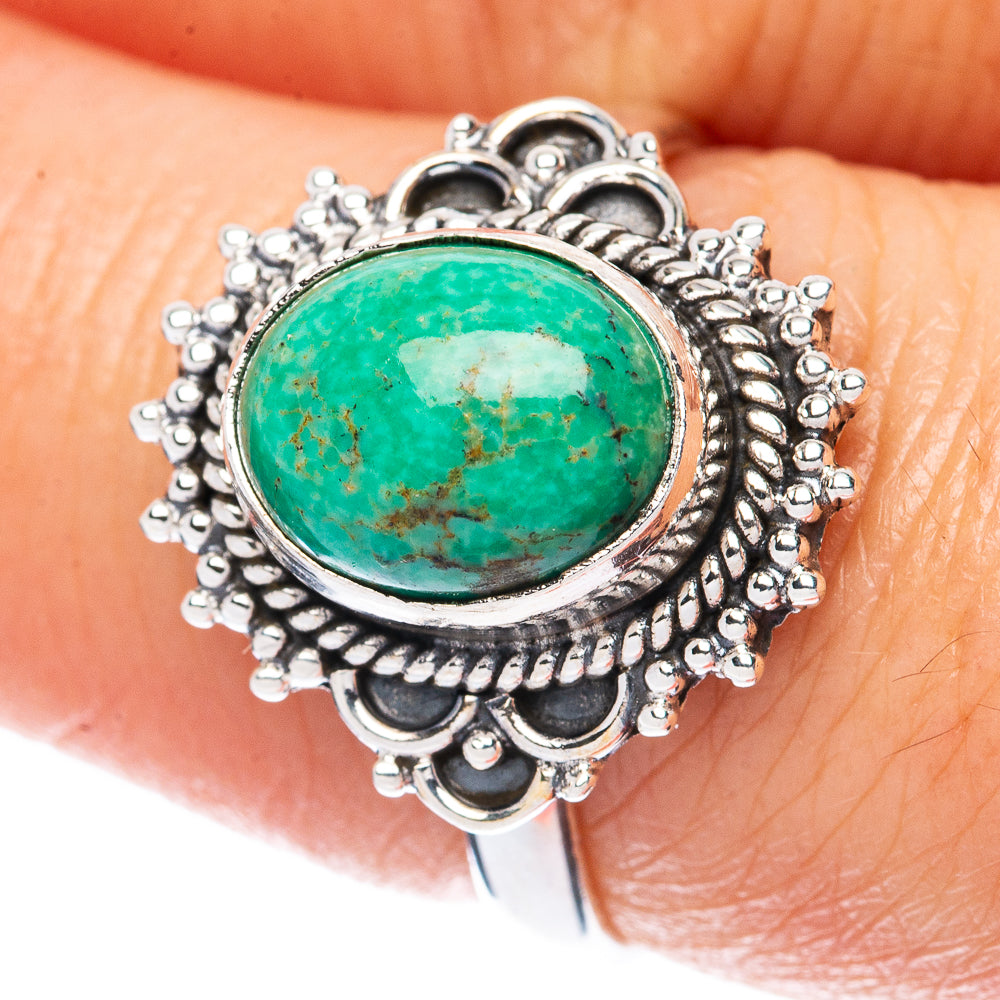 Rare Arizona Turquoise Ring Size 7.5 (925 Sterling Silver) R3338