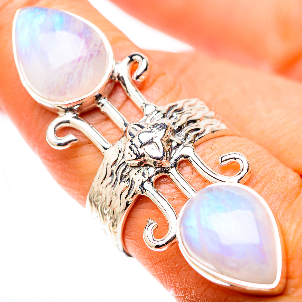 Signature Large Rainbow Moonstone Ring Size 8 (925 Sterling Silver) RING138155