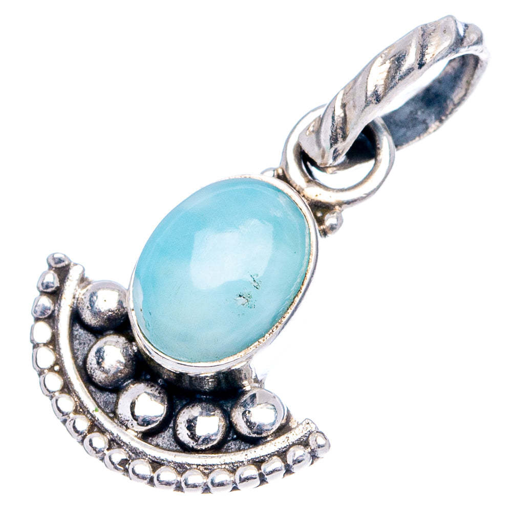 Larimar Dainty Pendant 7/8" (.925 Sterling Silver)