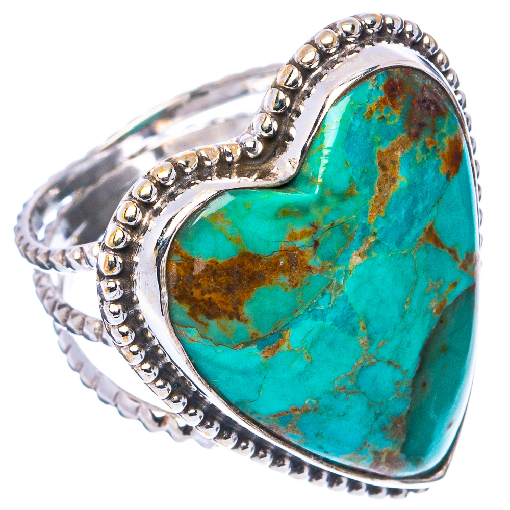 Mohave Turquoise Heart Ring Size 6.25 (.925 Sterling Silver)