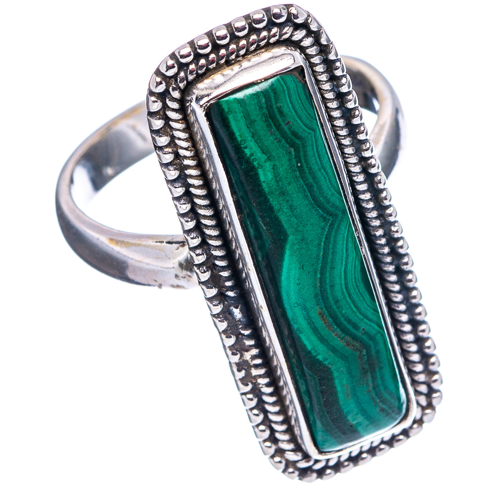 Malachite Ring Size 7.25 (.925 Sterling Silver)