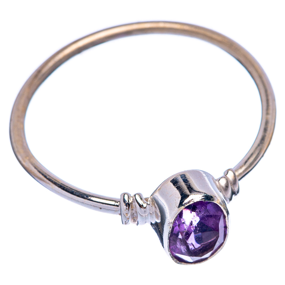 Faceted Amethyst Dainty Ring Size 8.25 (925 Sterling Silver) R145730