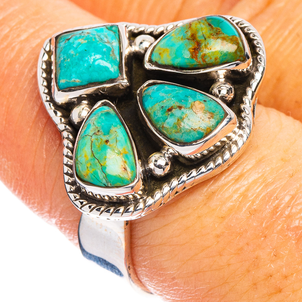 Rare Kingman Turquoise Ring Size 8 Adjustable (.925 Sterling Silver)