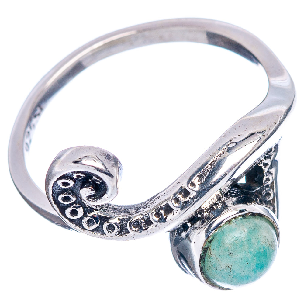 Amazonite Wave Dainty Ring Size 5.5 (.925 Sterling Silver)