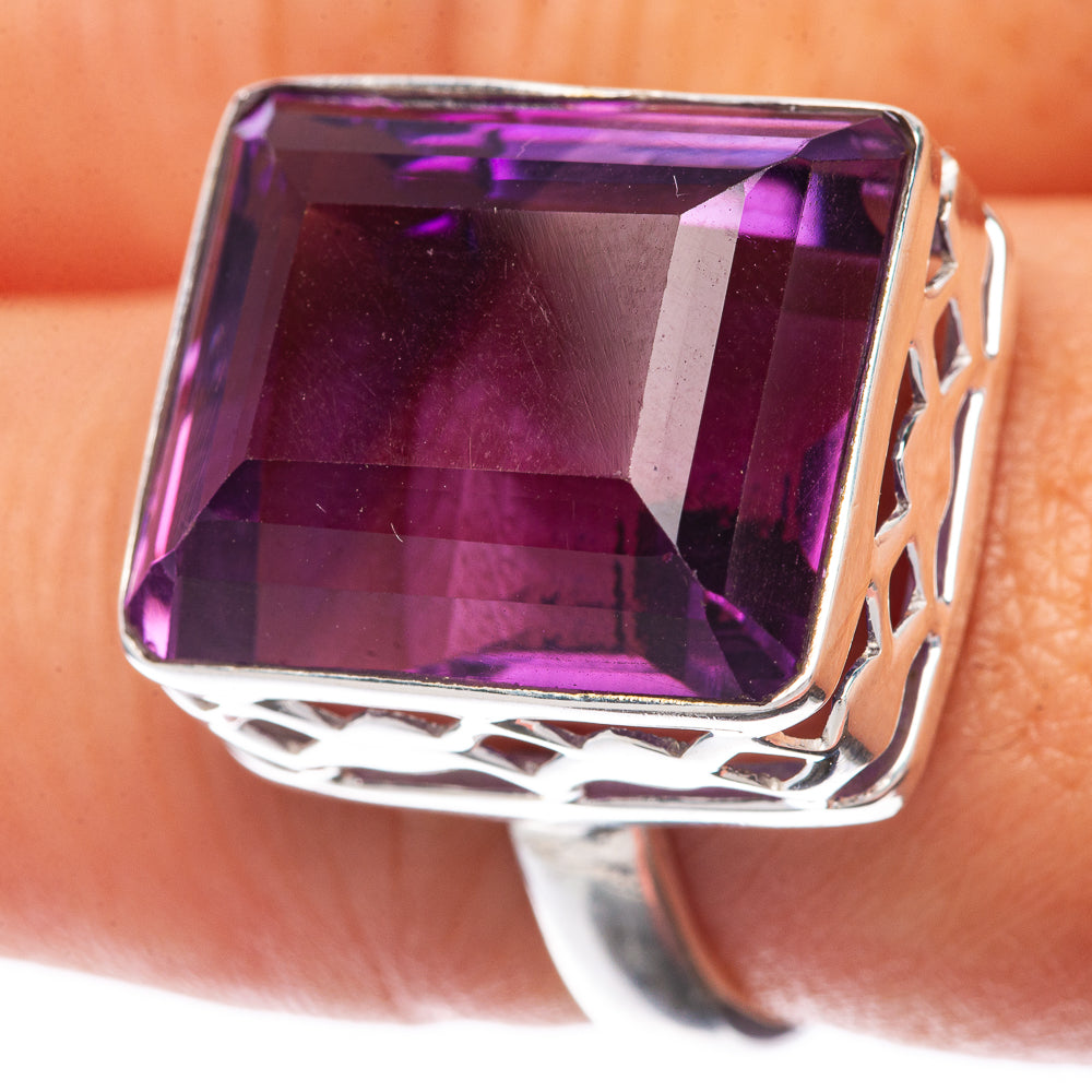 Faceted Premium Amethyst Ring Size 7.5 (925 Sterling Silver) R145126