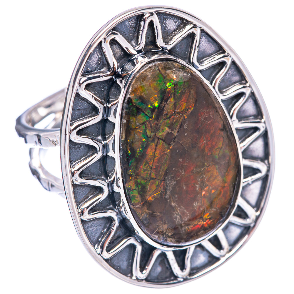Signature Ammolite Ring Size 8.5 (925 Sterling Silver) R1777
