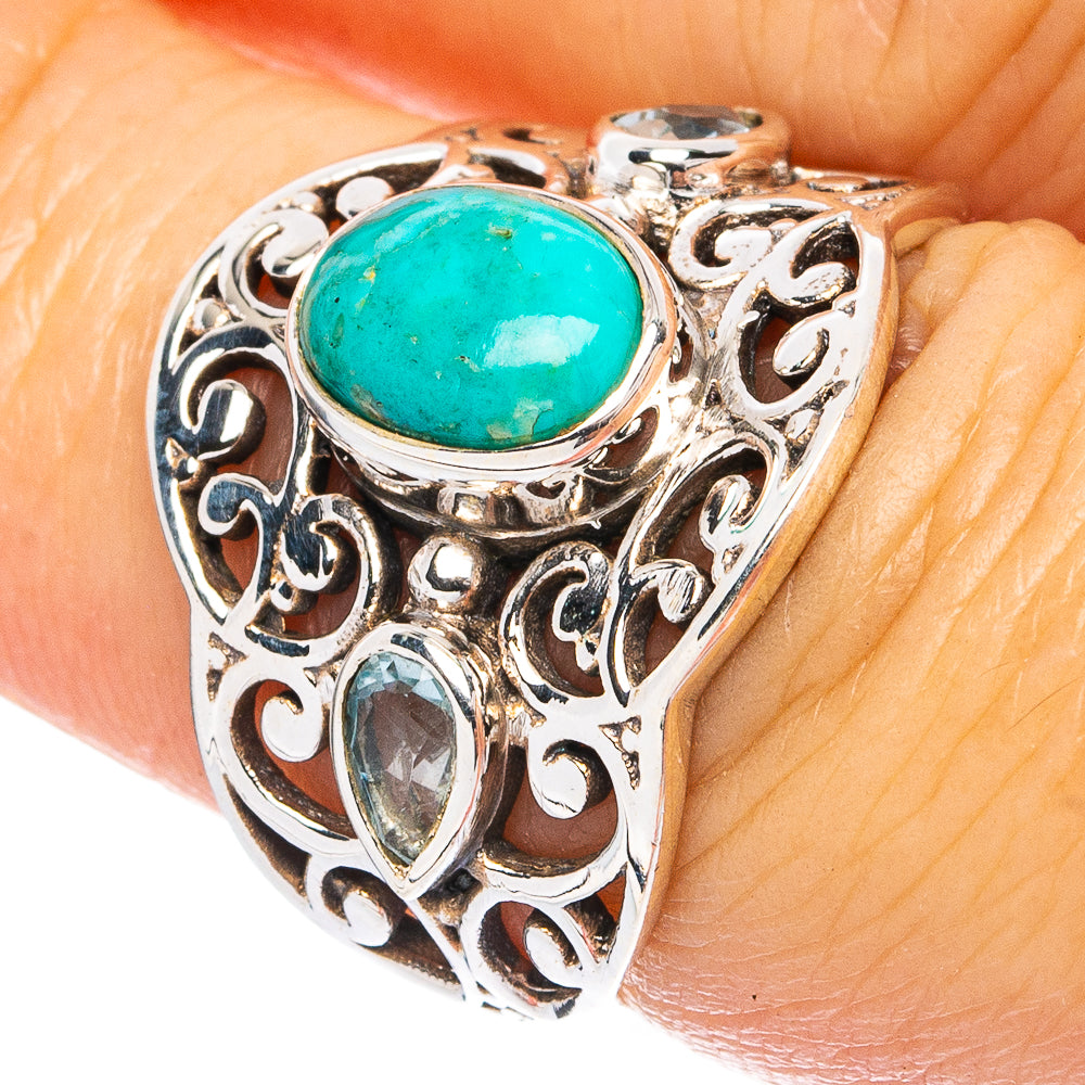 Rare Arizona Turquoise Ring Size 6.5 (925 Sterling Silver) R4782