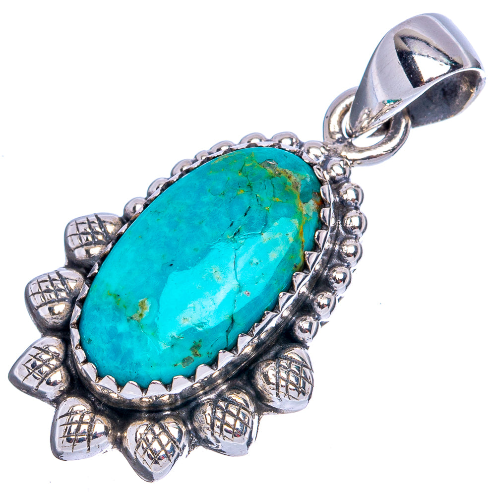 Rare Arizona Turquoise Pendant 1 1/4" (925 Sterling Silver) P42119