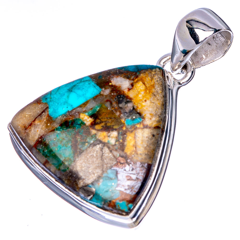 Rare Royston Matrix Turquoise Pendant 1 1/4" (925 Sterling Silver) P40952