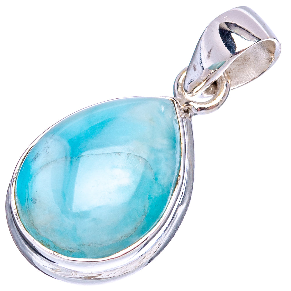 Rare Larimar Pendant 1 1/8" (.925 Sterling Silver)