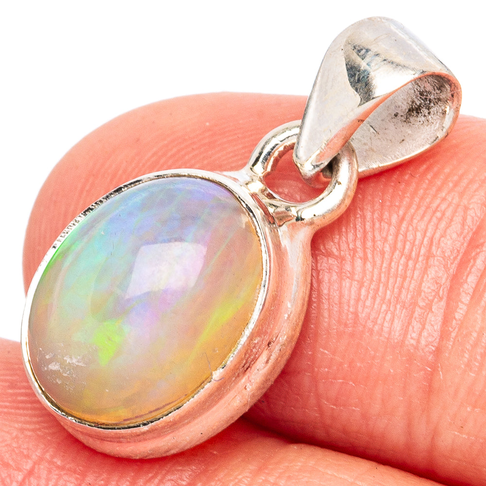 Large Rare Ethiopian Opal Pendant 7/8" (925 Sterling Silver) P43471