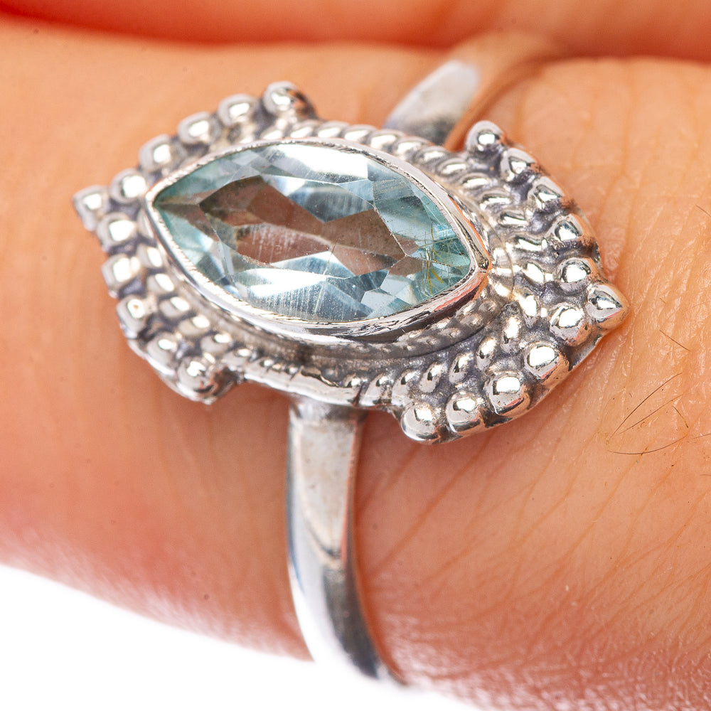 Blue Topaz Dainty Ring Size 7.75 (925 Sterling Silver) R145197