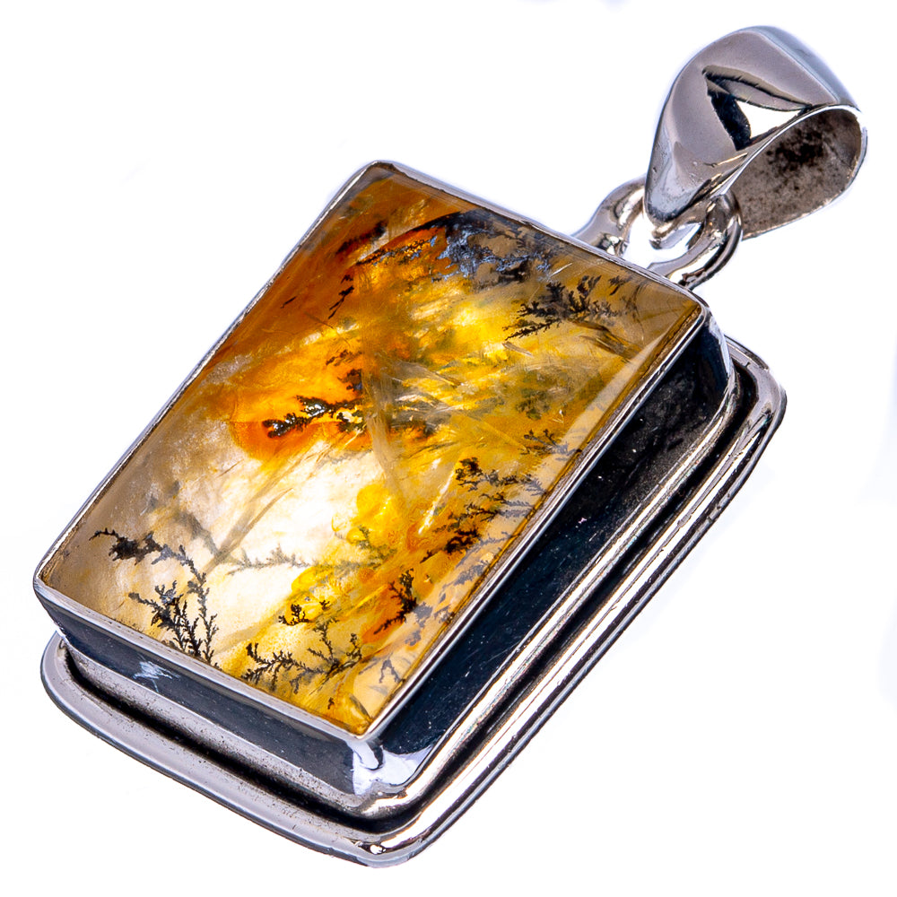 Rare Scenic Dendritic Pendant 1 3/8" (925 Sterling Silver) P41324