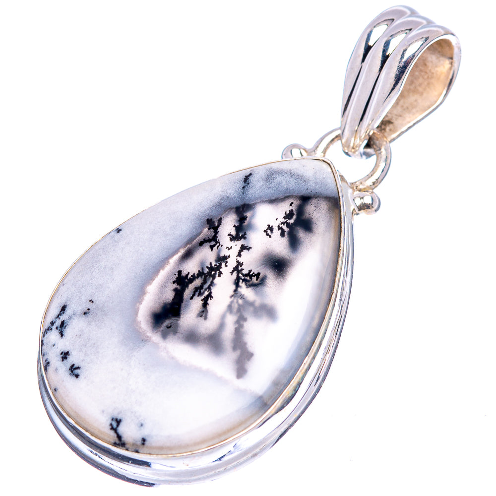 Dendrite Agate Pendant 1 1/2" (.925 Sterling Silver)