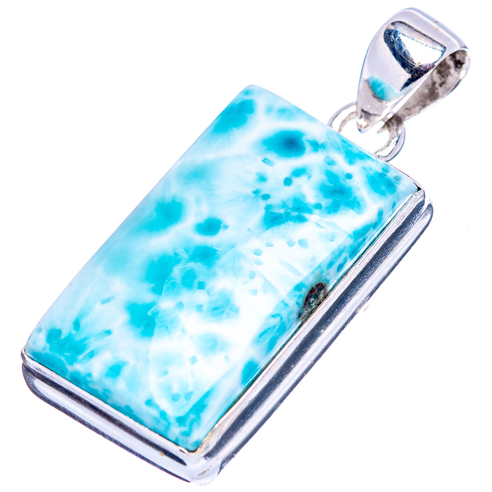 Rare Larimar Pendant 1 3/8" (.925 Sterling Silver)