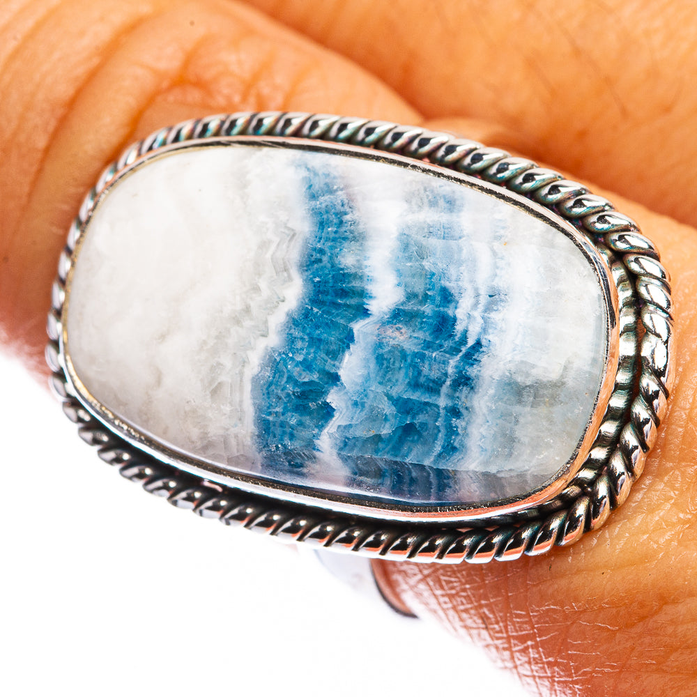Blue Scheelite Ring Size 9 (925 Sterling Silver) R142492