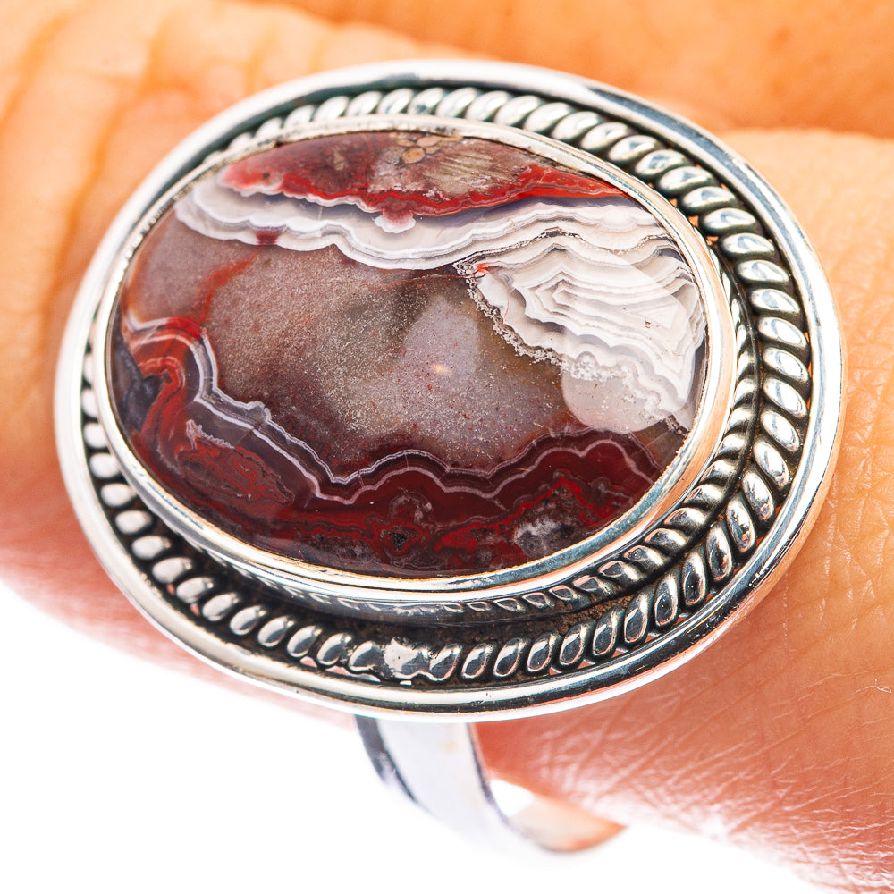 Crazy Lace Agate Ring Size 10 (925 Sterling Silver) R142927