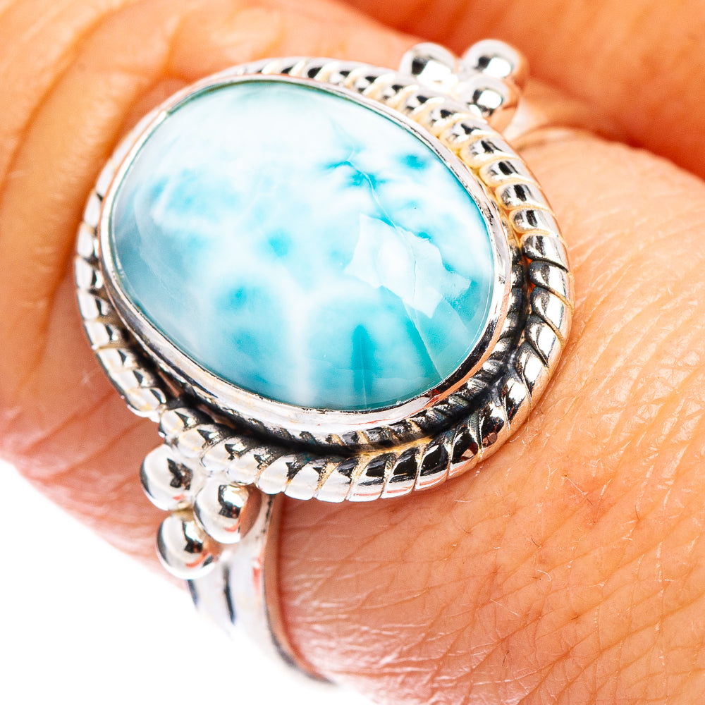 Rare Larimar Ring Size 8 (.925 Sterling Silver)