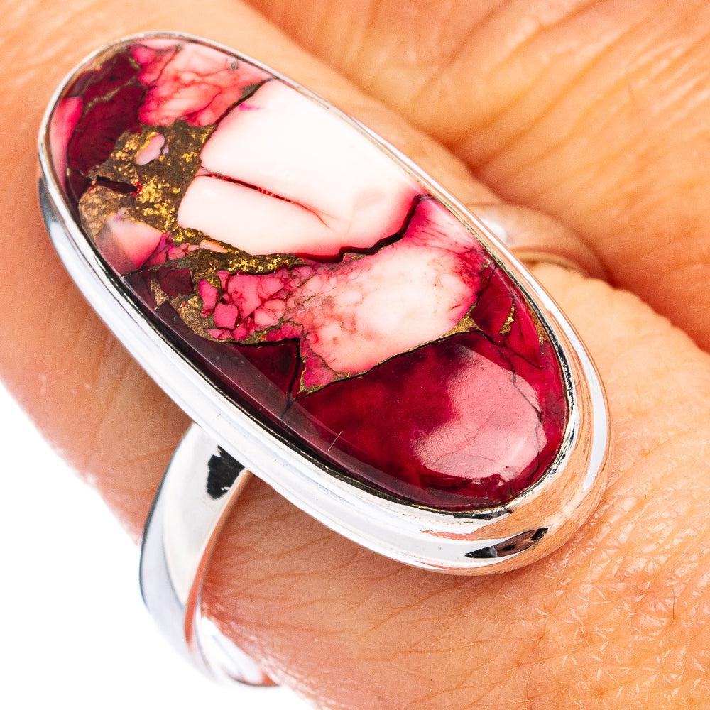 Red Dahlia Mohave Turquoise Ring Size 9 (.925 Sterling Silver)