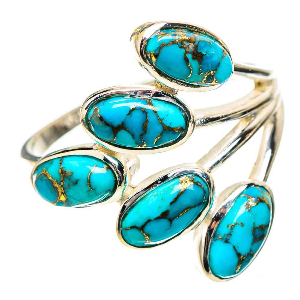 Blue Copper Composite Turquoise Ring Size 10 (925 Sterling Silver) RING137830