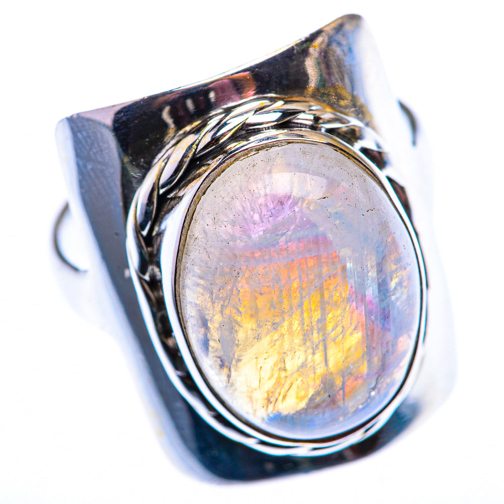 Rainbow Moonstone Ring Size 9 (925 Sterling Silver) RING140098