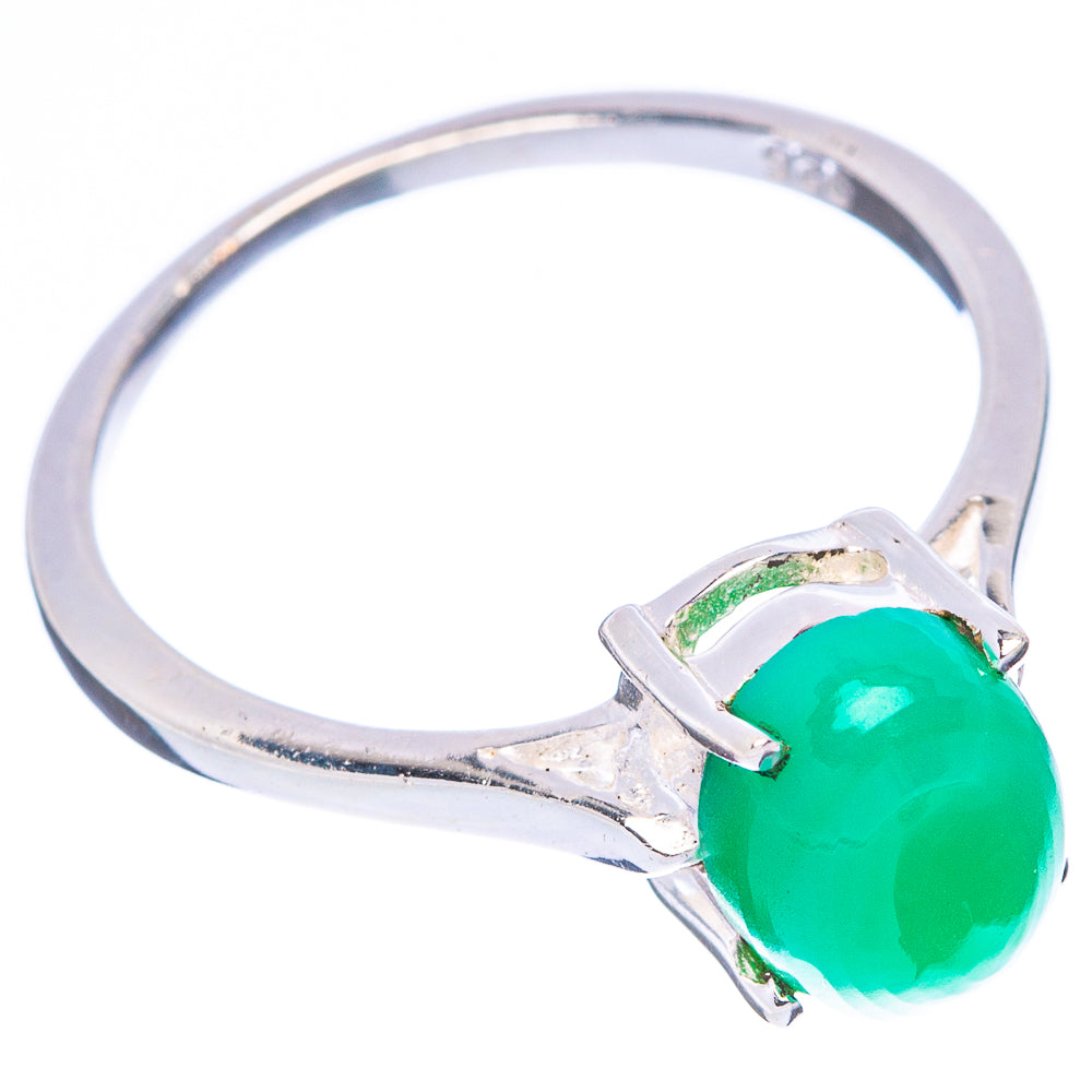 Chrysoprase Dainty Ring Size 7.75 (925 Sterling Silver) R5899