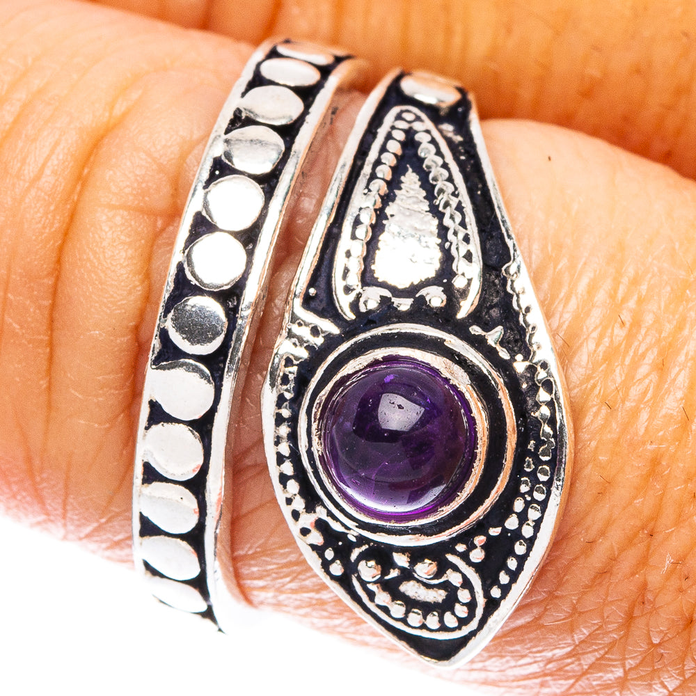 Amethyst Dainty Ring Size 7 Adjustable (925 Sterling Silver) R5229