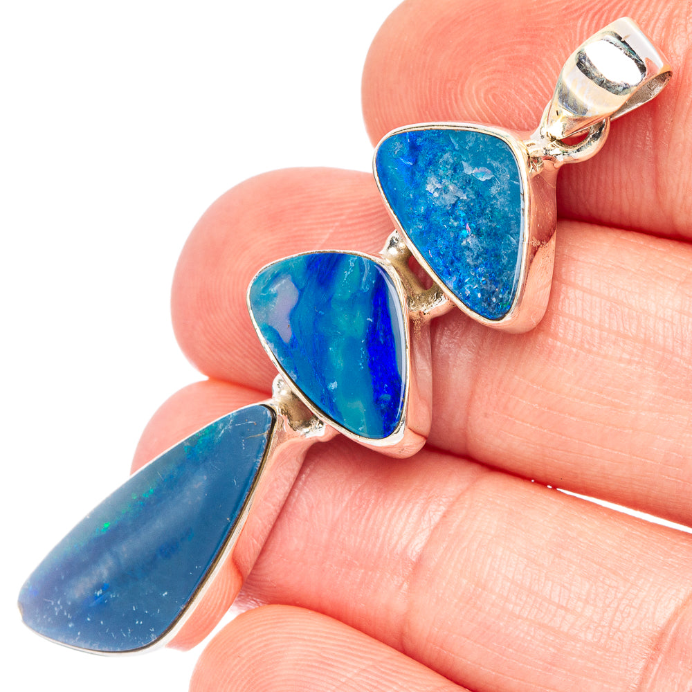 Rare Doublet Opal Pendant 2 1/8" (925 Sterling Silver) P44751